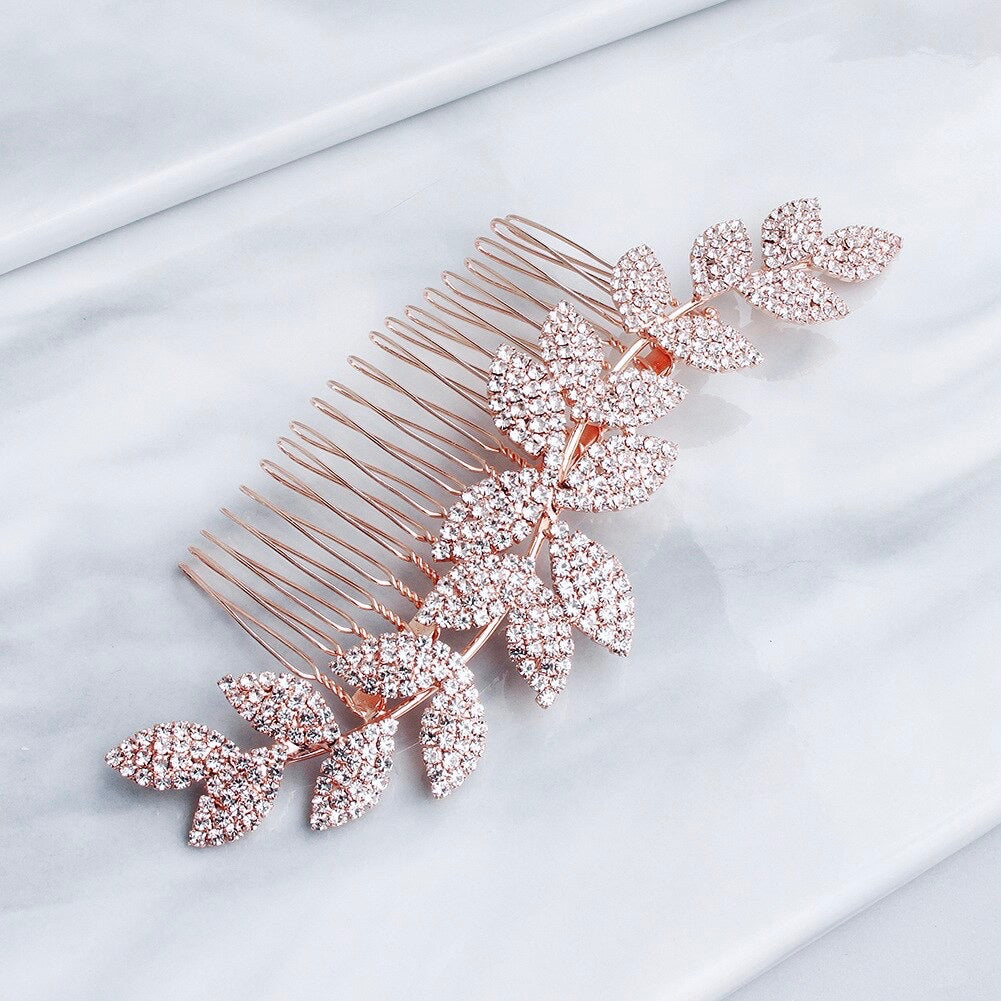 "Cheyenne" - Crystal Bridal Hair Comb - Available in Rose Gold, Silver and Yellow Gold