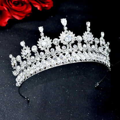 Ryleigh - Crystal Wedding Tiara - Available in Silver and Gold