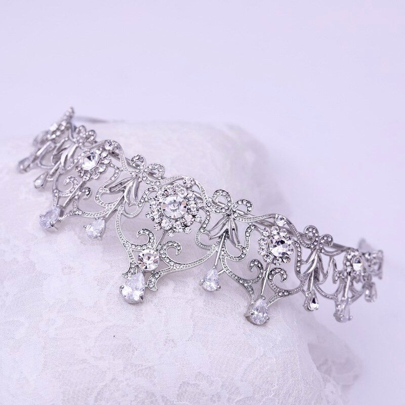 Alena - Silver Cubic Zirconia Bridal Tiara