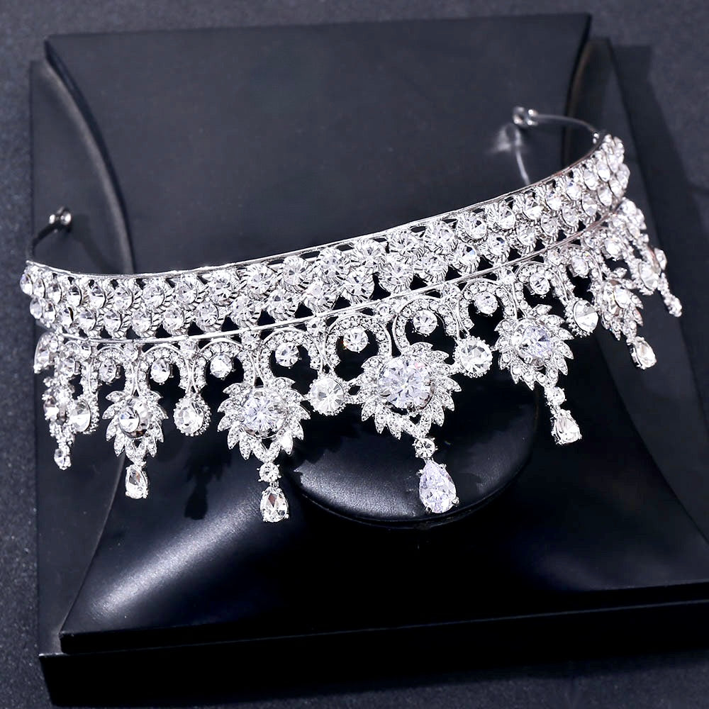 Ryleigh - Crystal Wedding Tiara - Available in Silver and Gold