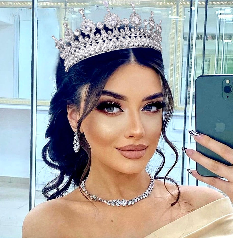 Ryleigh - Crystal Wedding Tiara - Available in Silver and Gold