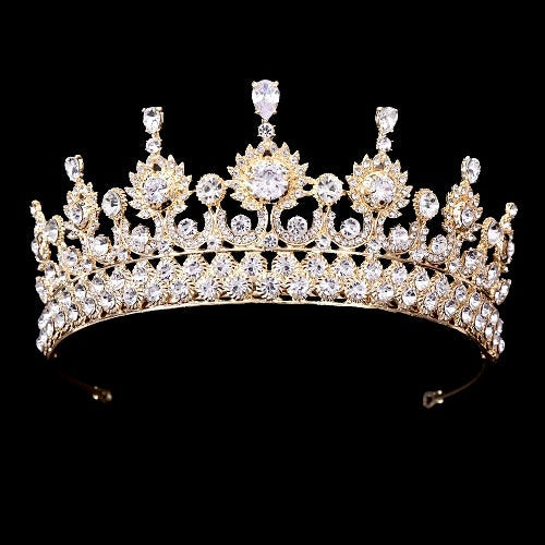 Ryleigh - Crystal Wedding Tiara - Available in Silver and Gold