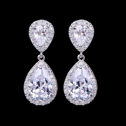 Eniko - Cubic Zirconia Bridal Earrings - Available in Silver, Rose Gold and Yellow Gold