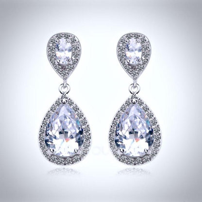 Eniko - Cubic Zirconia Bridal Earrings - Available in Silver, Rose Gold and Yellow Gold
