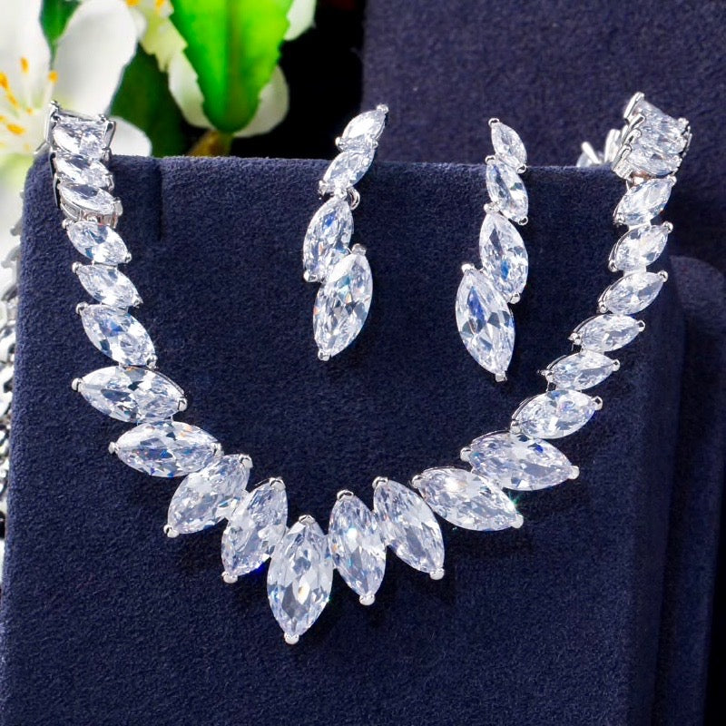 Taylor - Silver Cubic Zirconia Bridal Jewelry Set