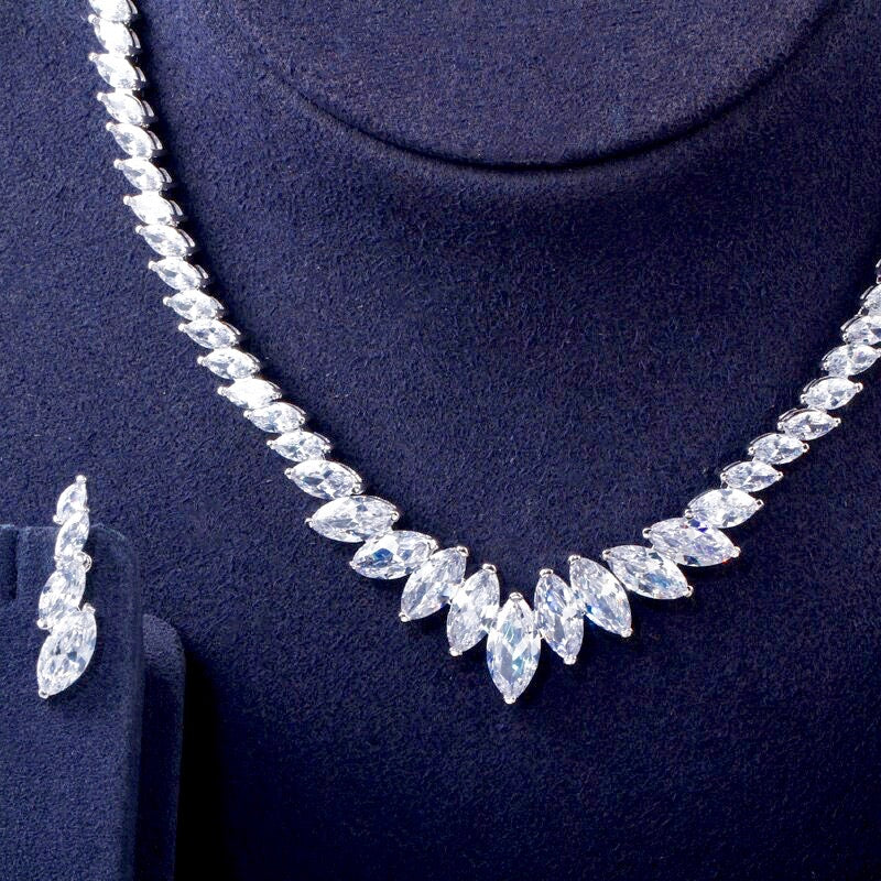 Taylor - Silver Cubic Zirconia Bridal Jewelry Set