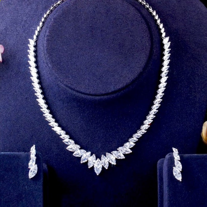 Taylor - Silver Cubic Zirconia Bridal Jewelry Set