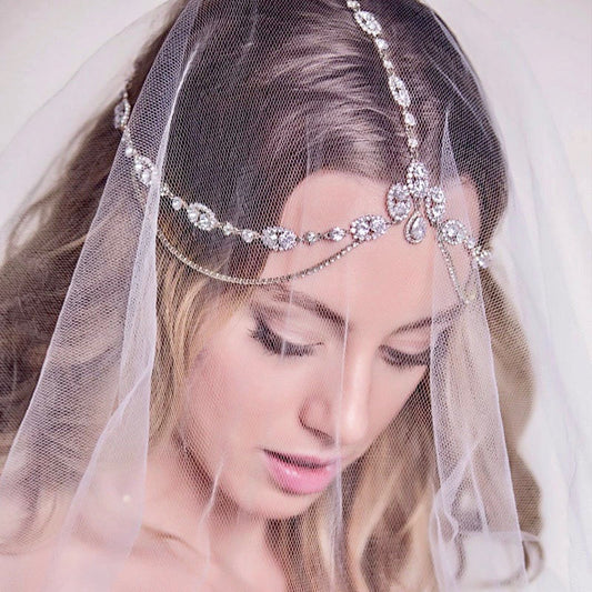 "Virginia" - Crystal Bridal Forehead Accessory - Available in Silver and Gold