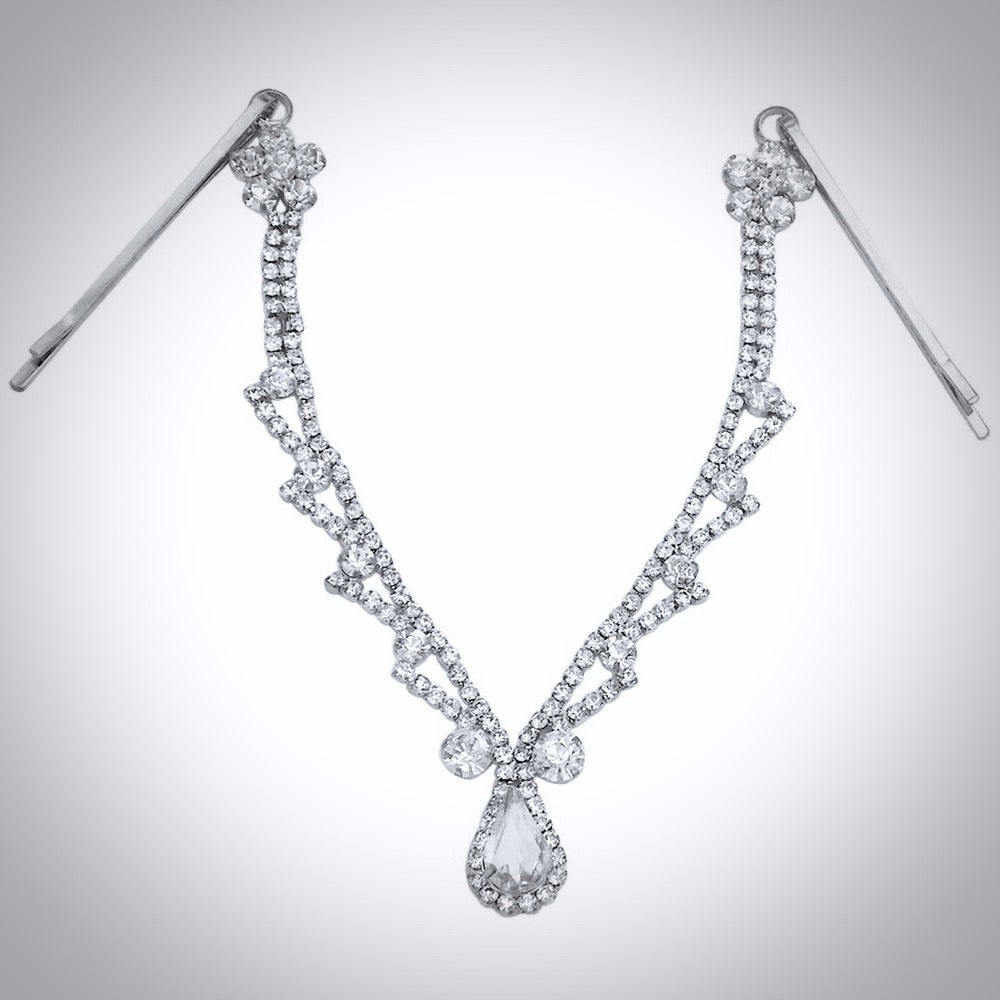 "Shala" - Crystal Bridal Forehead Accessory - Available in Silver and Gold