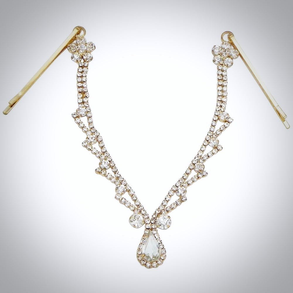 "Shala" - Crystal Bridal Forehead Accessory - Available in Silver and Gold