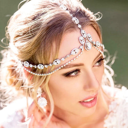 "Virginia" - Crystal Bridal Forehead Accessory - Available in Silver and Gold