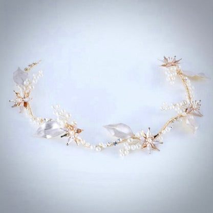 Kala - Gold Pearl and Crystal Bridal Headband