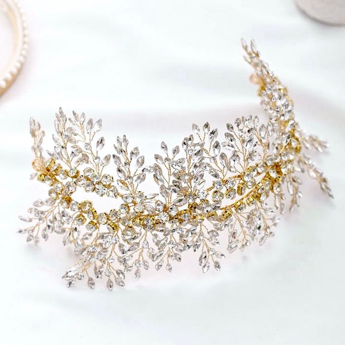 Natalie - Crystal Bridal Hair Accessory - Available in Silver and Yellow Gold