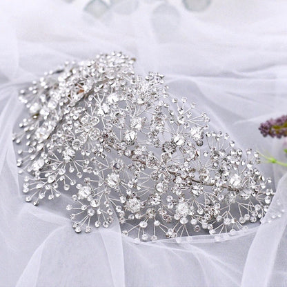 Oksana - Crystal Bridal Headdress - Available in Gold and Silver
