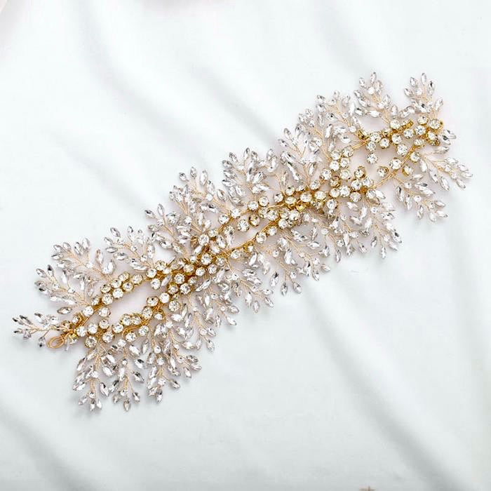 Natalie - Crystal Bridal Hair Accessory - Available in Silver and Yellow Gold