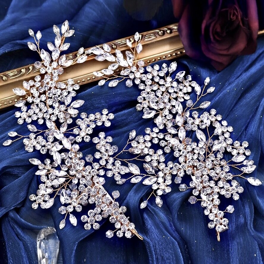 Encantada - Crystal Bridal Headdress - Available in Silver and Gold
