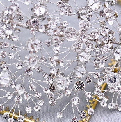 Oksana - Crystal Bridal Headdress - Available in Gold and Silver