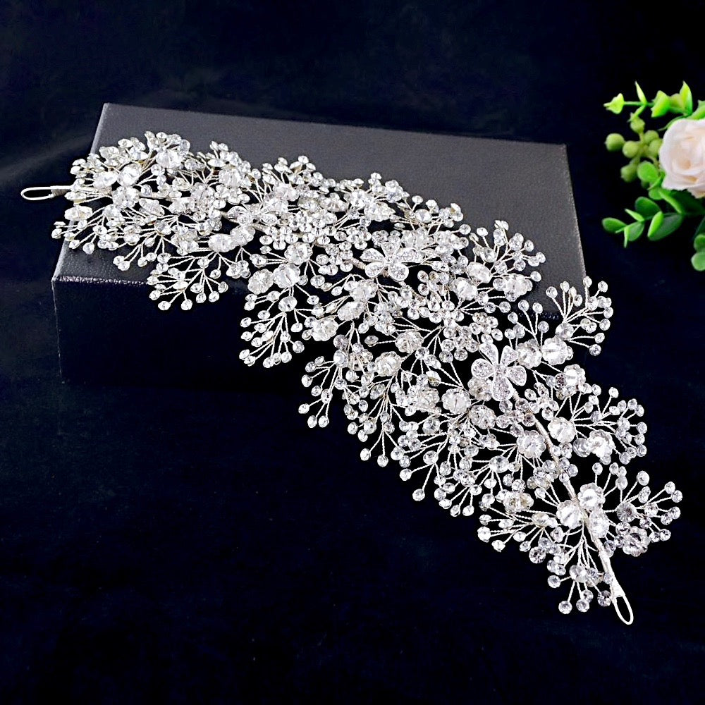 Oksana - Crystal Bridal Headdress - Available in Gold and Silver