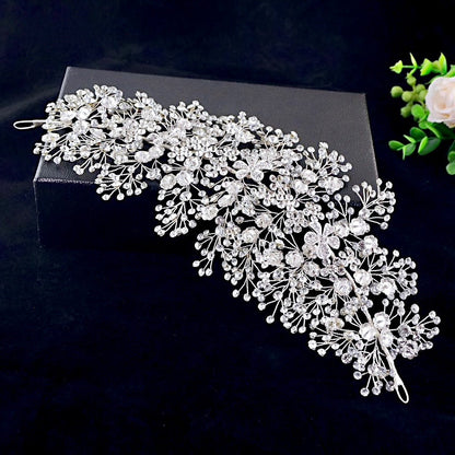 Oksana - Crystal Bridal Headdress - Available in Gold and Silver