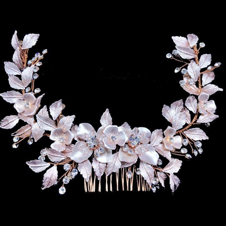 "Venice" - Crystal Bridal Hair Comb - Available in Rose Gold, Silver and Yellow Gold