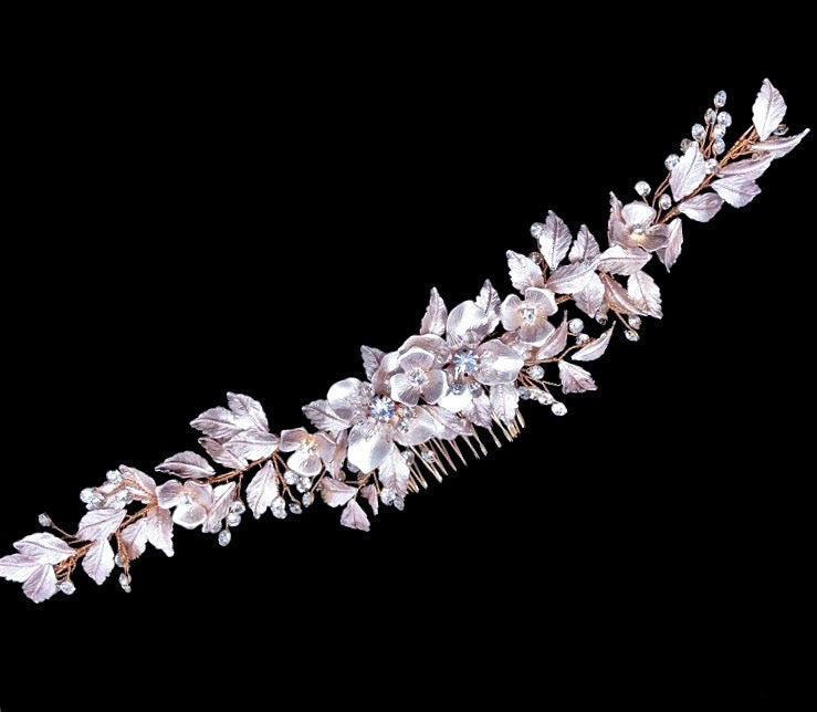 "Venice" - Crystal Bridal Hair Comb - Available in Rose Gold, Silver and Yellow Gold