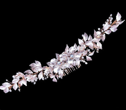"Venice" - Crystal Bridal Hair Comb - Available in Rose Gold, Silver and Yellow Gold