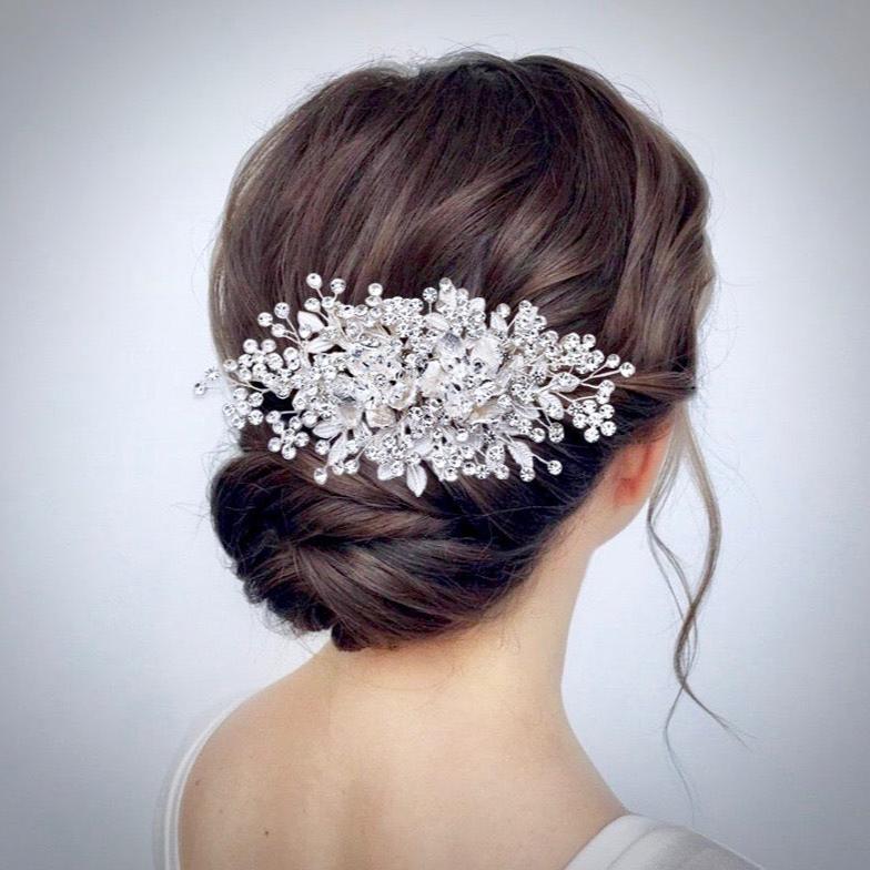 Ines - Silver Crystal Bridal Hair Comb