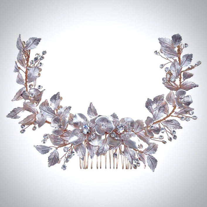 "Venice" - Crystal Bridal Hair Comb - Available in Rose Gold, Silver and Yellow Gold