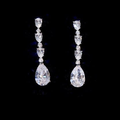 Marion - Silver Cubic Zirconia Bridal Three-Piece Jewelry Set