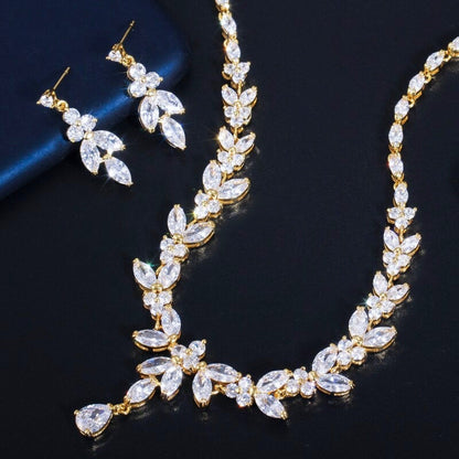 Rebecca - Cubic Zirconia Bridal Jewelry Set - Available in Silver, Yellow Gold and Rose Gold