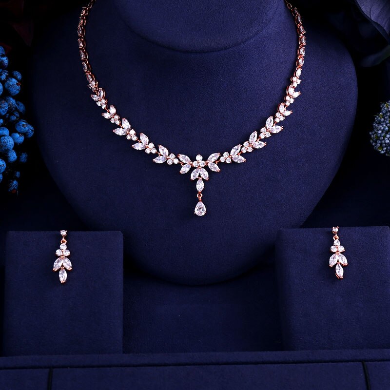 Rebecca - Cubic Zirconia Bridal Jewelry Set - Available in Silver, Yellow Gold and Rose Gold