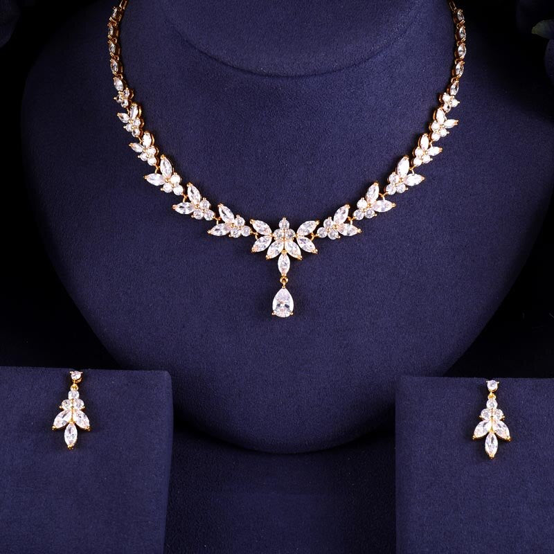 Rebecca - Cubic Zirconia Bridal Jewelry Set - Available in Silver, Yellow Gold and Rose Gold