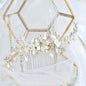 Penelope -  Ceramic Flowers, Pearls and Opal Bridal Hair Comb