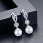 Marissa - Pearl and Cubic Zirconia Bridal Earrings