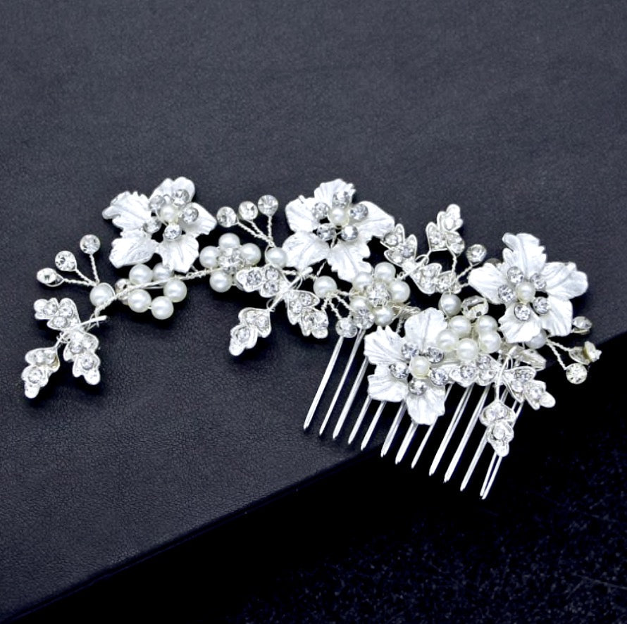 "Odessa" - Pearl Bridal Hair Comb - Available in Silver, Yellow Gold and Rose Gold