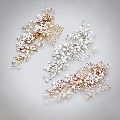 "Odessa" - Pearl Bridal Hair Comb - Available in Silver, Yellow Gold and Rose Gold