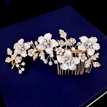 "Odessa" - Pearl Bridal Hair Comb - Available in Silver, Yellow Gold and Rose Gold