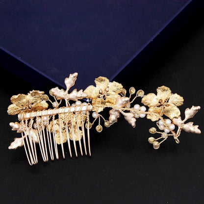 "Odessa" - Pearl Bridal Hair Comb - Available in Silver, Yellow Gold and Rose Gold