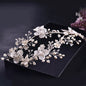 "Amandine" - Silver Pearl and Crystal Bridal Double Headband/Vine