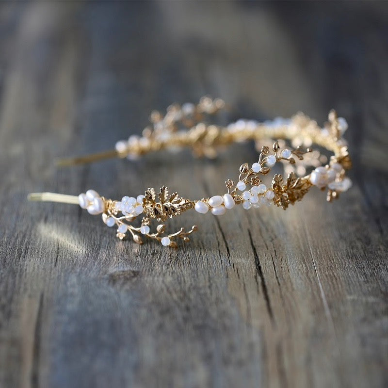 Reatta - Opal and Freshwater Pearl Bridal Headband