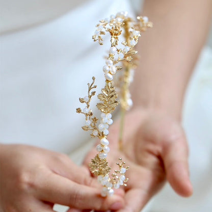 Reatta - Opal and Freshwater Pearl Bridal Headband