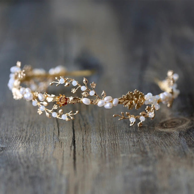 Reatta - Opal and Freshwater Pearl Bridal Headband