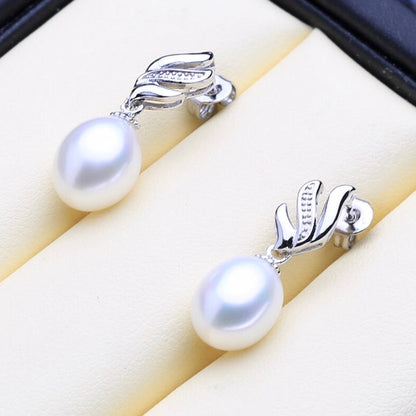"Alegria" - Sterling Silver and Natural Pearl Bridal Jewelry Set - More Colors Available