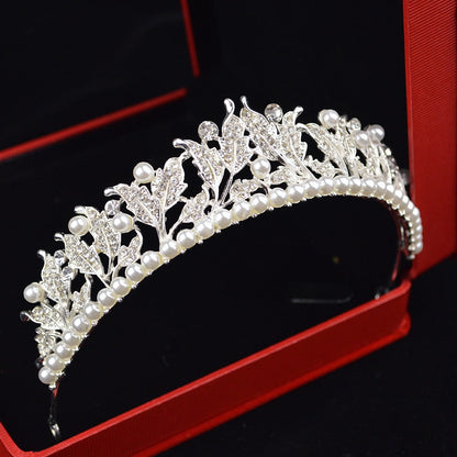"Cumbria" - Pearl and Cubic Zirconia Bridal Tiara - Available in Silver and Yellow Gold