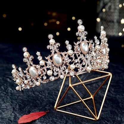 Versailles - French Glamour Pearl Wedding Tiara - Available in Silver and Rose Gold