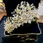 "Carolyn" - Pearl and Crystal Bridal Tiara - Available in Yellow Gold and Silver
