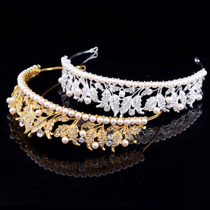 "Cumbria" - Pearl and Cubic Zirconia Bridal Tiara - Available in Silver and Yellow Gold