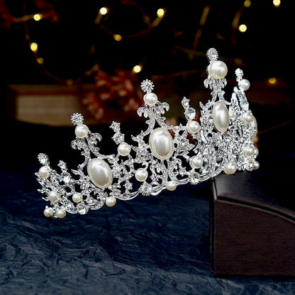 Versailles - French Glamour Pearl Wedding Tiara - Available in Silver and Rose Gold