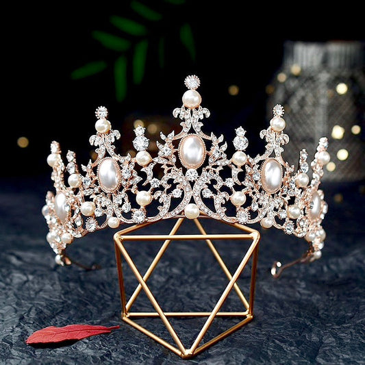 Versailles - French Glamour Pearl Wedding Tiara - Available in Silver and Rose Gold