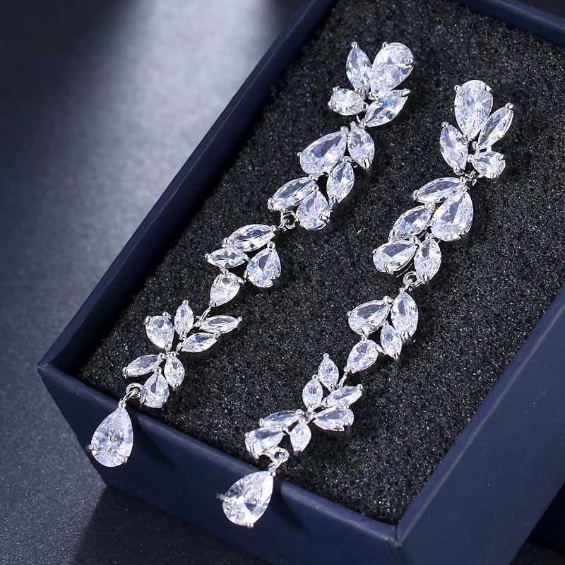Magdalene - Cubic Zirconia Bridal Earrings - Available in Silver, Rose Gold and Yellow Gold